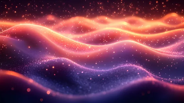 امواج تابشی نور: سمفونی رنگ های کیهانی و ستاره های درخشان کاغذدیواری  2K