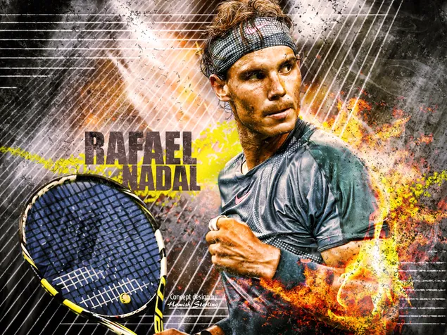 Rafael nadal baas van tennissport hot man 2K achtergrond