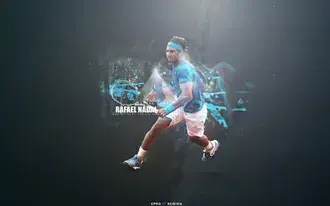 rafael nadal running to the set number with his turquoise t-shirt and white shorts download