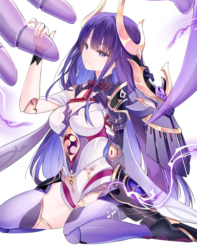 ポリアームパワーの手を握る雷電 | 雷電 ガンシンインパクト 4K 壁紙