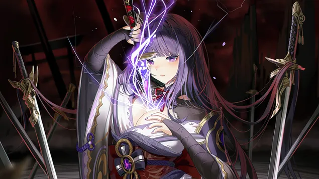 雷電将軍 (別名「バアル」) | 原神インパクト (アニメ ビデオ ゲーム) 4K 壁紙