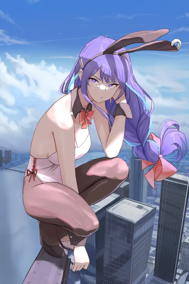 大樓頂層的雷電將軍| 甘信衝擊 2K 壁紙