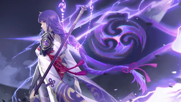 Raiden Shogun (Personaggio Elettro): Genshin Impact (Videogioco anime) 4K sfondo