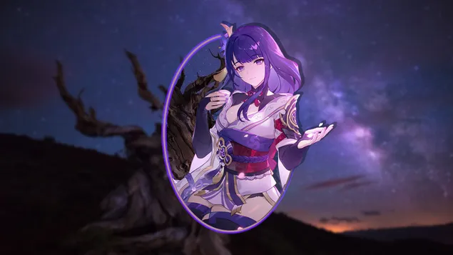 Hình nền Raiden Shogun cô gái điện | Tác động Ganshin HD