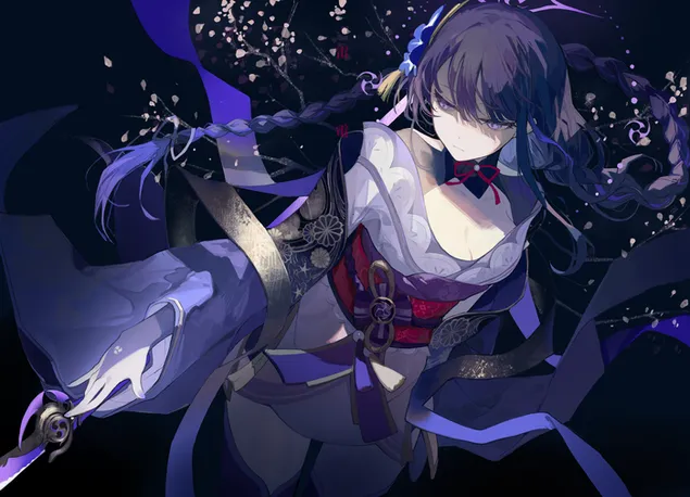 Raiden Shogun electro magic | Genshin Impact  2K wallpaper