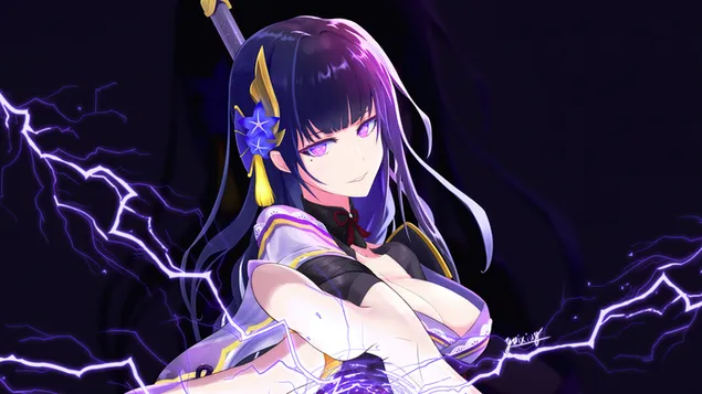 Raiden Shogun - Genshin Impact (วิดีโอเกมออนไลน์) 4K วอลเปเปอร์