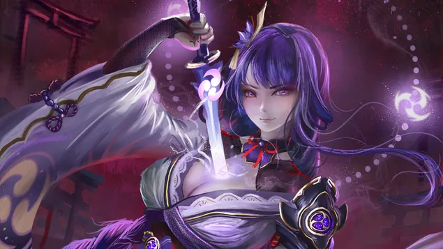 Raiden Shogun - Genshin Impact [วิดีโอเกมออนไลน์] 4K วอลเปเปอร์