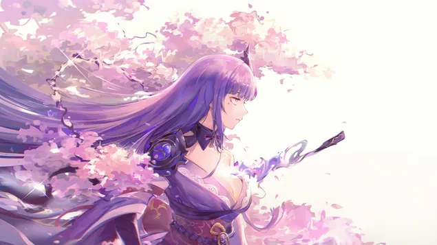 Raiden Shogun (Dio dell'eternità) | Genshin Impact [Videogioco anime] 4K sfondo