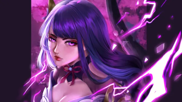 雷電将軍（永遠の神）：原神インパクト[アニメビデオゲーム] 4K 壁紙