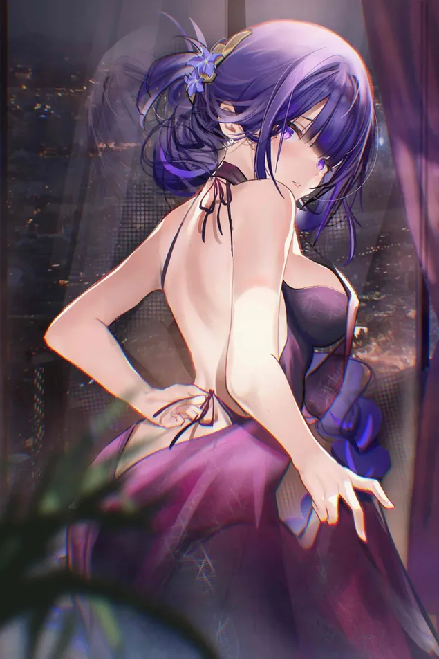 Raiden Shogun ホットバックレスドレス | ガンシンインパクト HD 壁紙