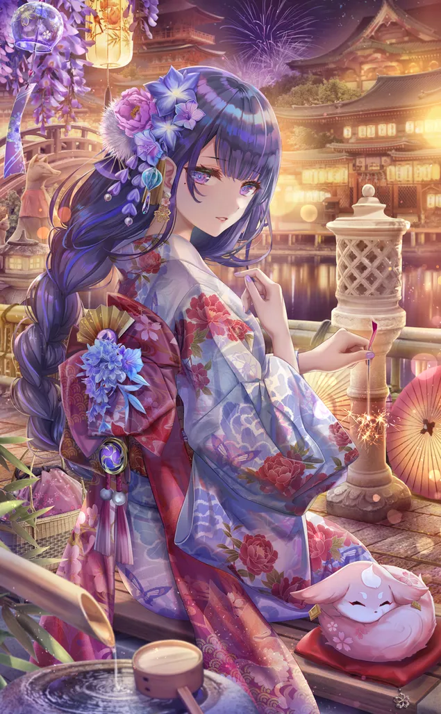 raiden shogun es veu precios a la nit del festival | genshin impact baixada