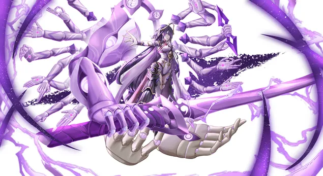 Páipéar balla Raiden Shogun draíocht poliarm electro ultra | Tionchar Genshin2K