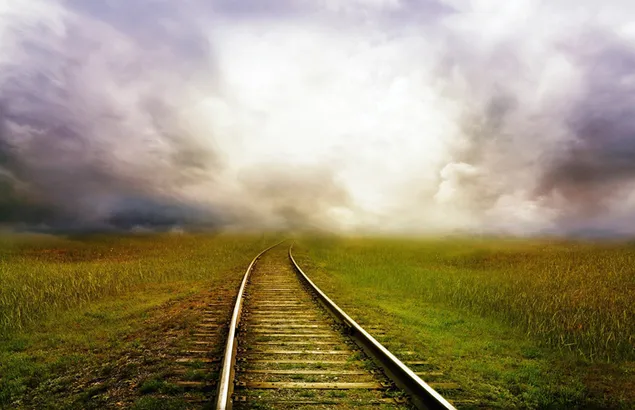  railroad to infinity HD wallpaper