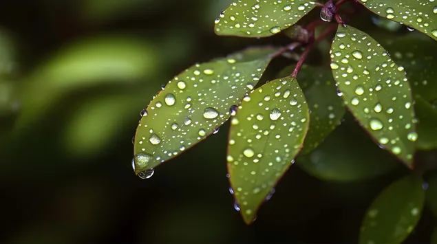 dazdom pobozkana zelen: makro cesta cez orosene listie stiahnut