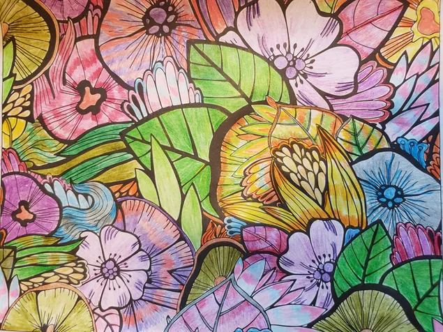 Rainforest flowers creative drawing HD wallpaper download - Creative ...