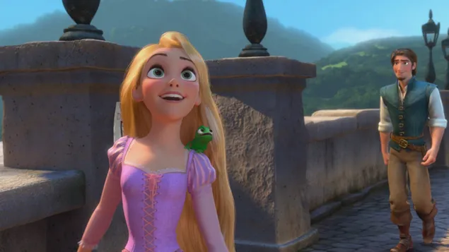 Raponsie en Pascal spotprentkarakters HD muurpapier