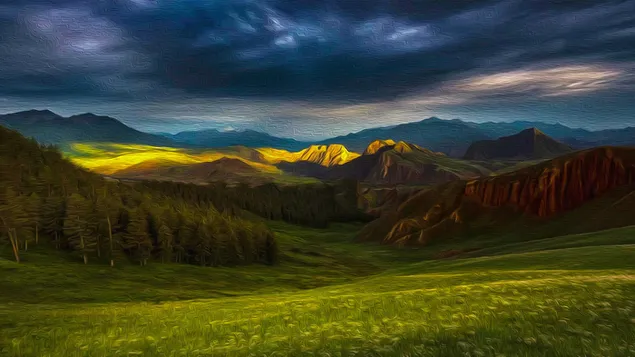 Ray of light - oil on canvas 4K wallpaper