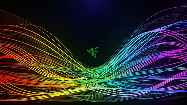 Spectrumgolven met Razer-logo 4K achtergrond