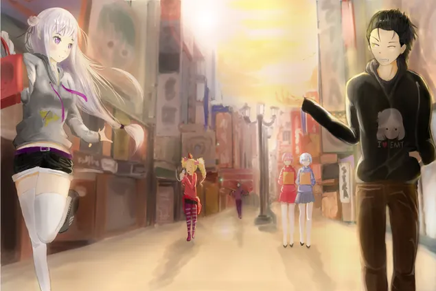 Re:Sifar Watak di Jepun 2K kertas dinding