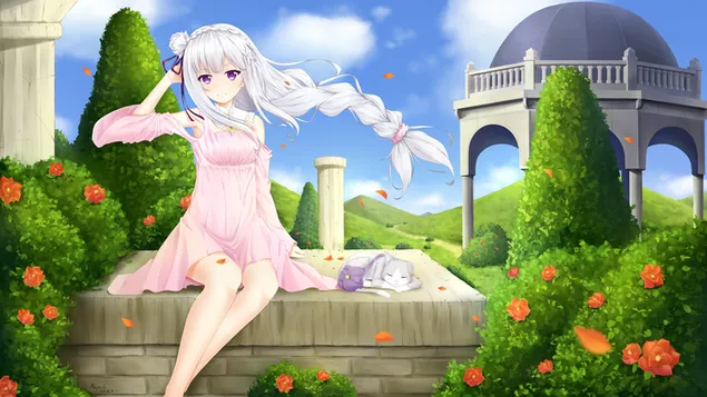Re:Zero - Emilia & Puck 2K sfondo