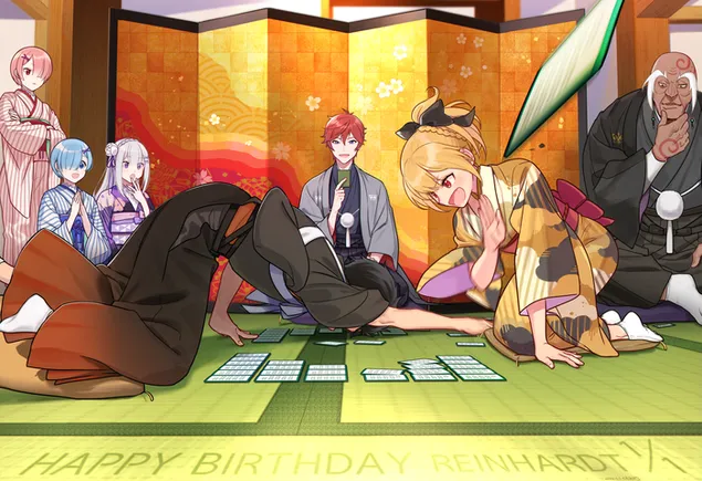 Re:ZERO -Starting Life in Another World - Natsuki Subaru Playing Cards With Felt 2K טפט