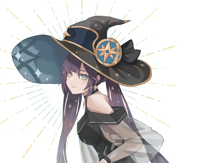 Páipéar balla Cailleach anime fíor Mona | Tionchar Genshin2K