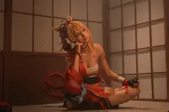 진짜 뜨거운 애니메이션 소녀 Yoimiya | 원신 임팩트 HD 배경화면
