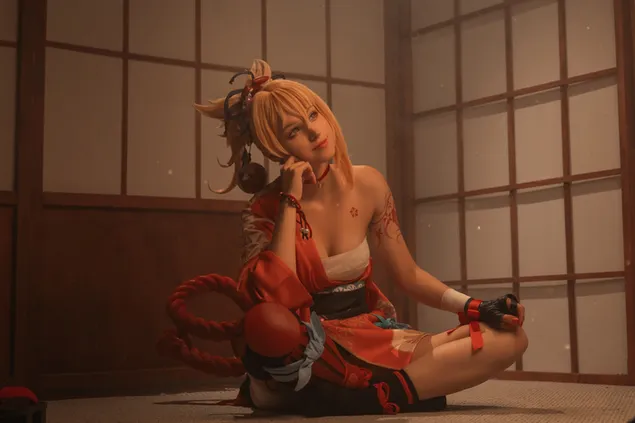 Yoimiya สาวอนิเมะสุดฮอตตัวจริง | เก็นชิน อิมแพ็ค HD วอลเปเปอร์