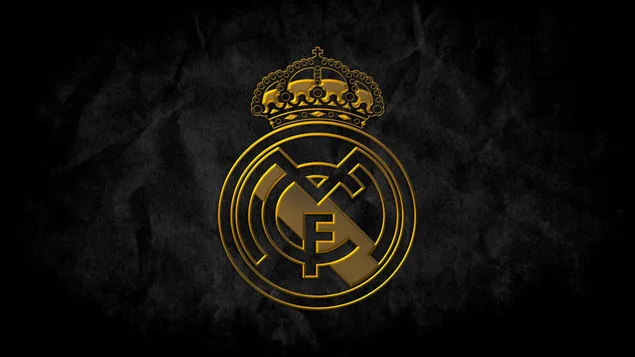 Logo du club de football du Real Madrid sur fond noir téléchargement