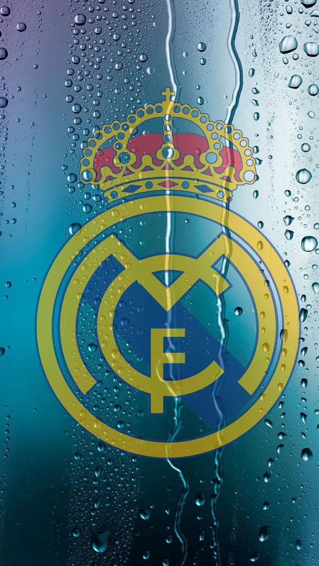 Logotipo del club de fútbol Real Madrid lluvioso HD fondo de pantalla