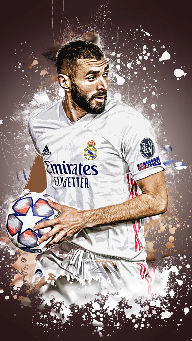 De van Algerijnse origine Franse spits Karim Benzema . van Real Madrid