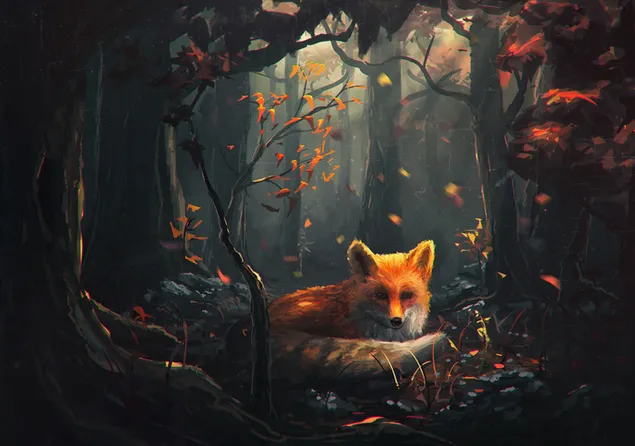 Realistische schöne Zeichnung eines Fuchses