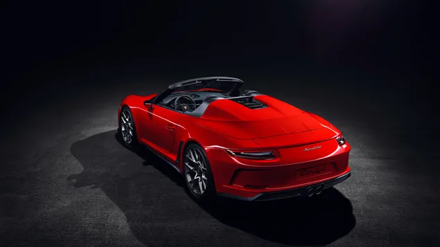 Rear Red Porsche speedstar sports car 4K wallpaper