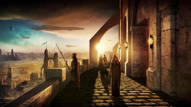 Изображение Rebel Moon из фильма, который выйдет на netflix под руководством Зака ​​Снайдера. 4K обои