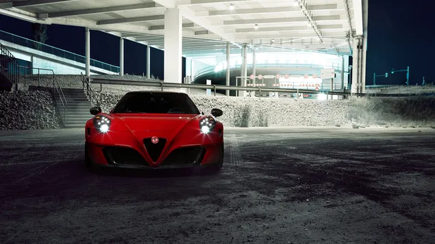 Taustakuva Punainen Alfa Romeo 4C urheiluauton ulkoasu HD