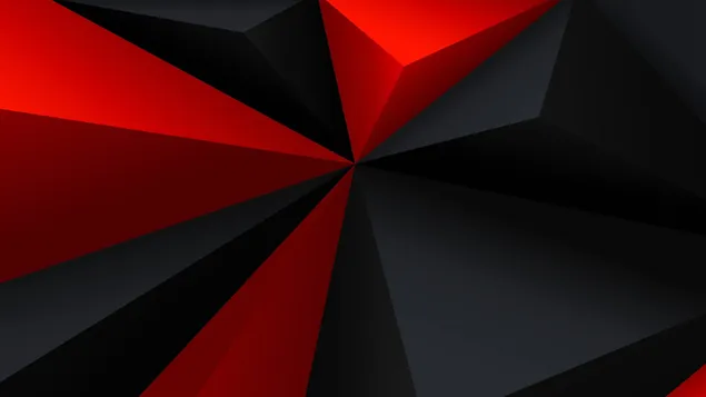 arte digital 3D low poly rojo y negro 4K fondo de pantalla