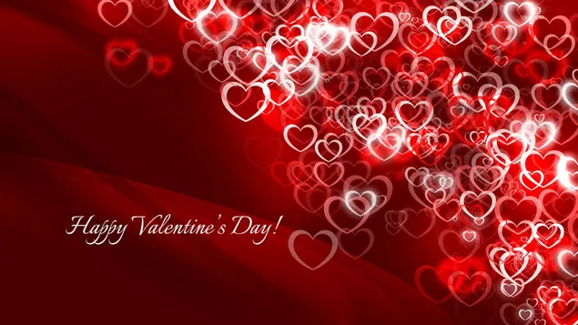 Hati kecil latar belakang merah dan nota selamat hari valentine 2K kertas dinding