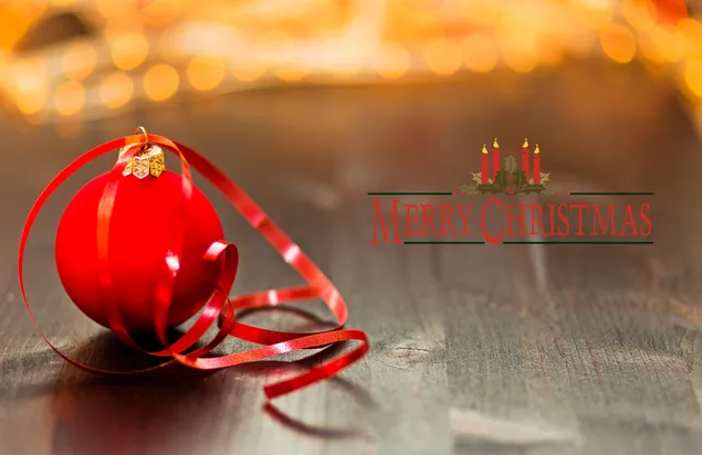 קישוטי חג המולד אדומה וברכות חג המולד 4K טפט