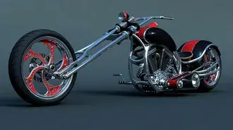 Tapeta Červeno-černý chopper HD