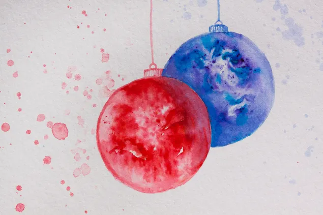 Quả bóng yule đỏ và xanh