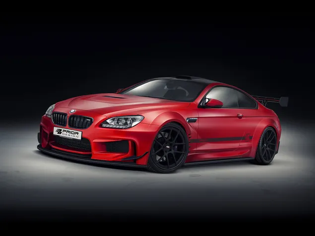 Rød BMW M6 i mørkt felt HD bakgrunn