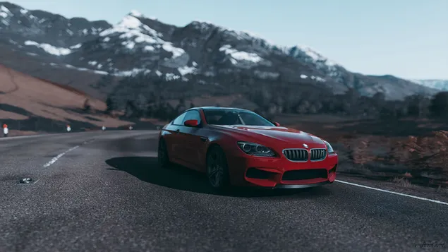 Red BMW M6 Scenery