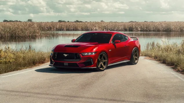 makine sportive ford mustang e kuqe, terheqese shkarkim