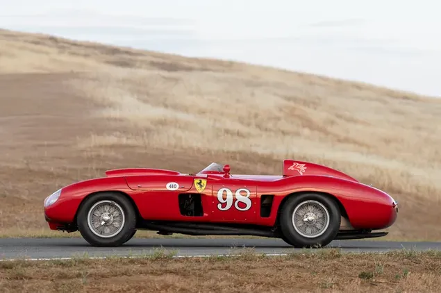 Red Ferrari 410 sport spider (1955)