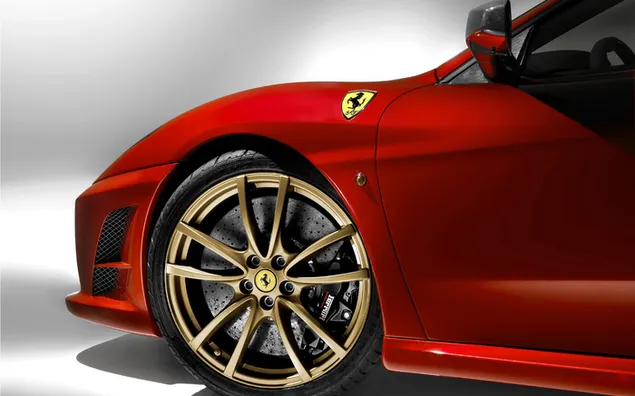 Ban depan mobil sport Ferrari merah unduhan