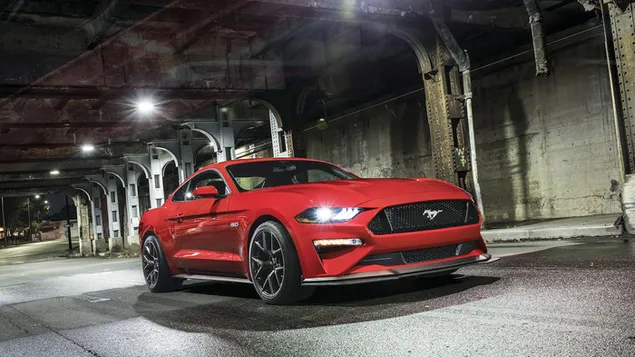 Ford Mustang rojo en acción HD fondo de pantalla