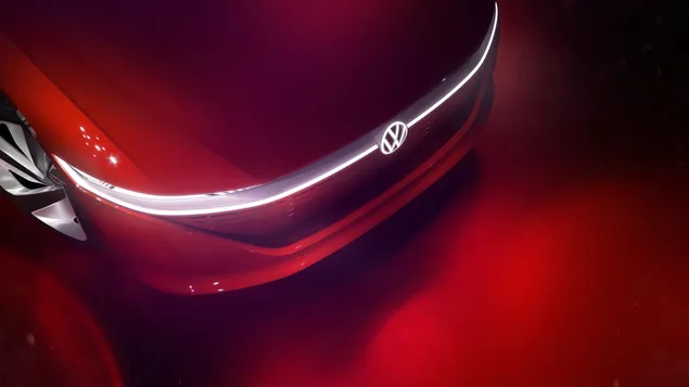 Rode futuristische Volkswagen 4K achtergrond
