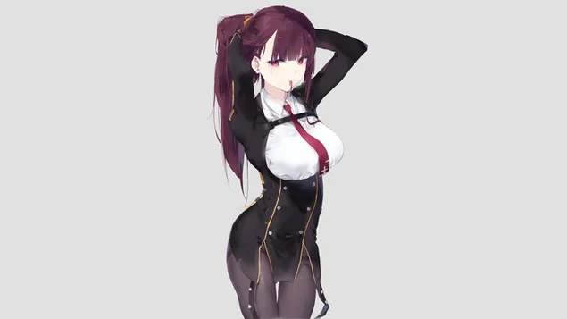 Raudonplaukė mergina iš merginų fronto linijos 4K ekrano užsklanda