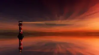 red lighthouse 4K wallpaper