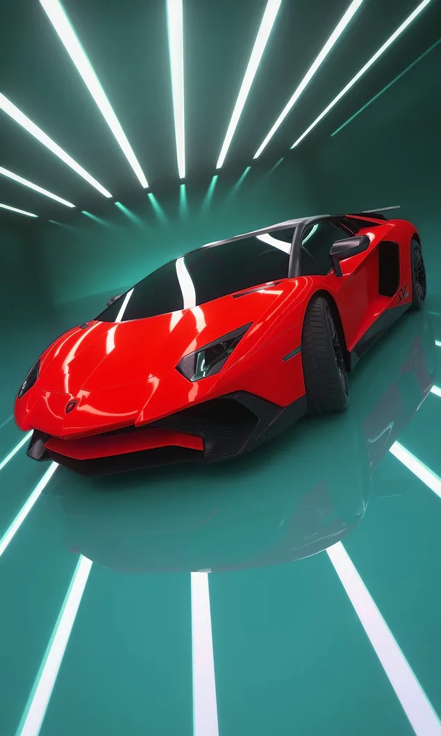 Red monster Lamborghini Aventador SV
